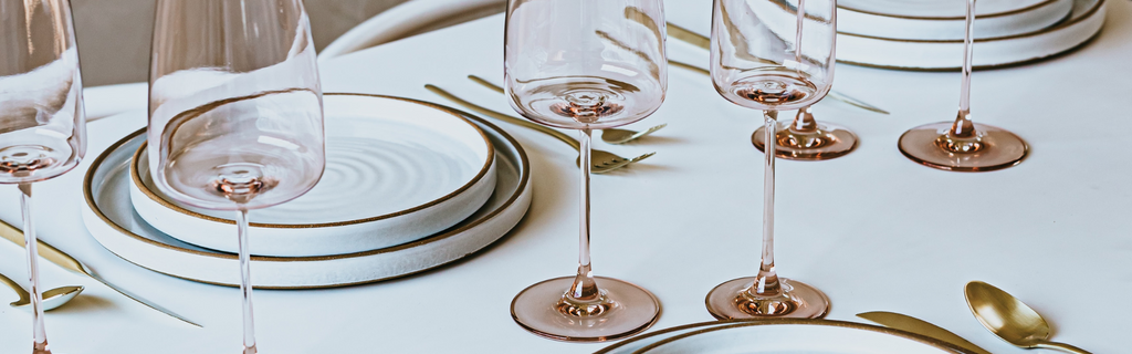 Placing Wine Glasses on the Dining Table for Christmas