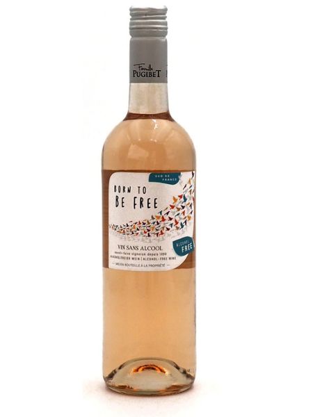 Bottle of Born to be Free Rose Alcohol Free Wine