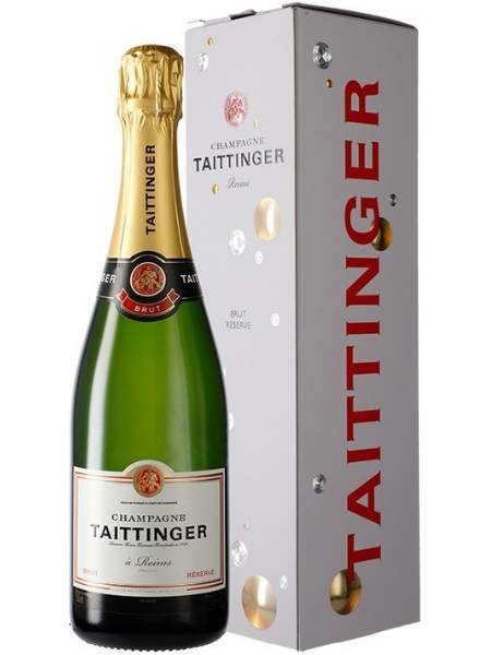 Packaging of Champagne Taittinger Brut Reserve Sparkling Wine