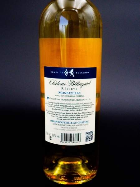 Back Label of Chateau Belingard Cuvee 2017 White Wine