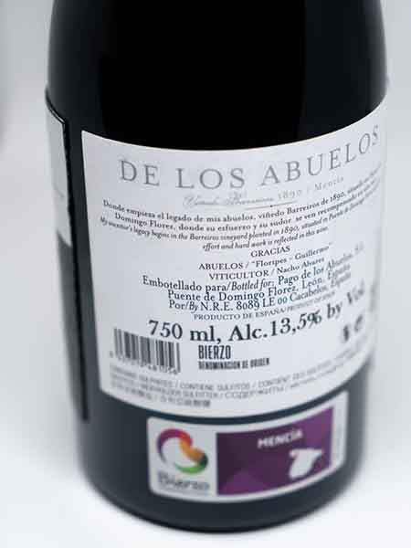 De los Abuelos Barreiros Mencia 2018 Red Wine
