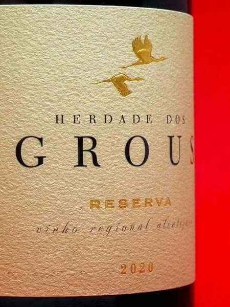 Herdade Dos Grous White Wine Reserva 2020 Front Label Details