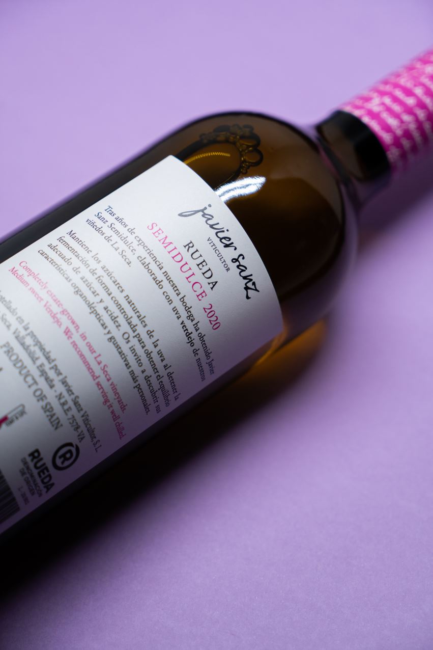 Back Label of Javier Sanz Rueda Demidulce 2020