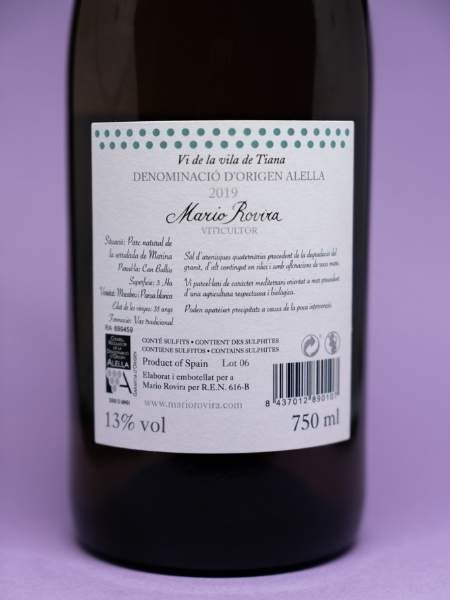 Back Details Label with informations