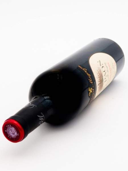 Side Bottle of Le Paon Rouge 2020 Red Wine