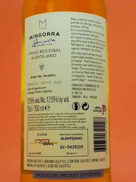Back White Label with Descrption on Orange Background