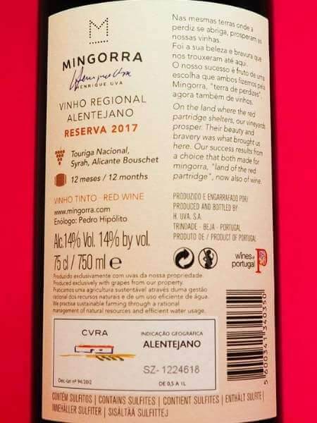 Back Label with Description on Red Background
