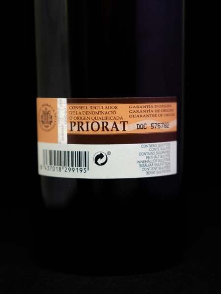 Back Label with description on Black Background