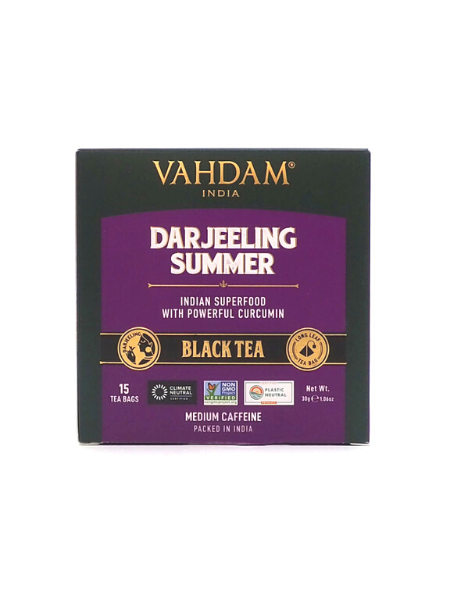 Vahdam Darjeeling Summer Black Tea, 15 Tea Bags