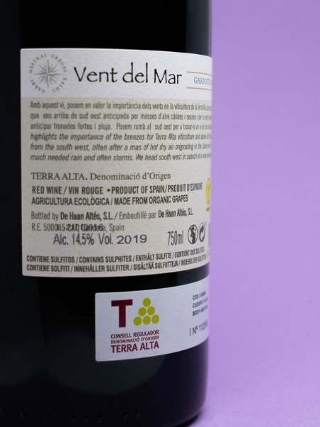 Vent del Mar Negre Organic 2018 Back Side Label