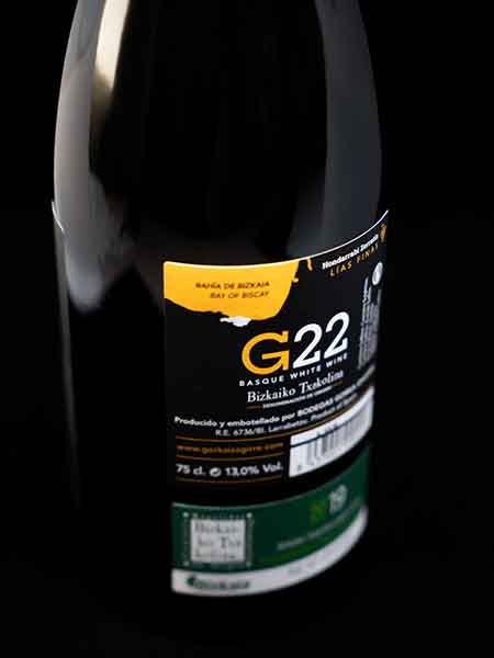 Back Label of G22 2019 White Wine