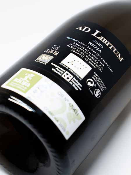 Back Label Details of White Wine AD Libitum Maturana Blanca 2020