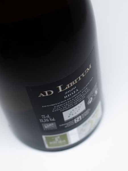 Back Label of White Wine AD Libitum Maturana Blanca 2020