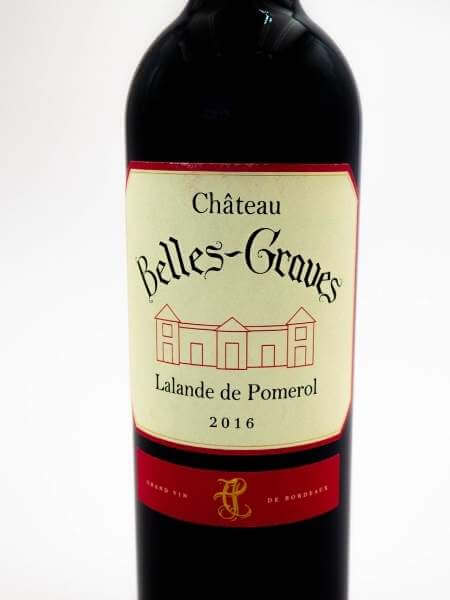 Chateau Belles Graves 2016 Red Wine Front Label