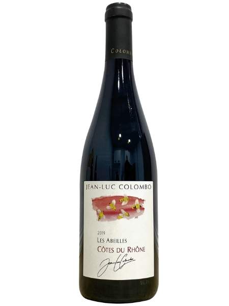Bottle of Côtes du Rhône Les abeilles 2019 Red Wine