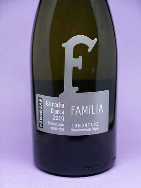 Front Label of Fábregas Garnacha Blanca 2019 White Wine