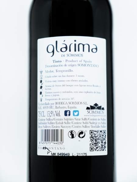 Glarima de Sommos Tinto 2020 Red Wine