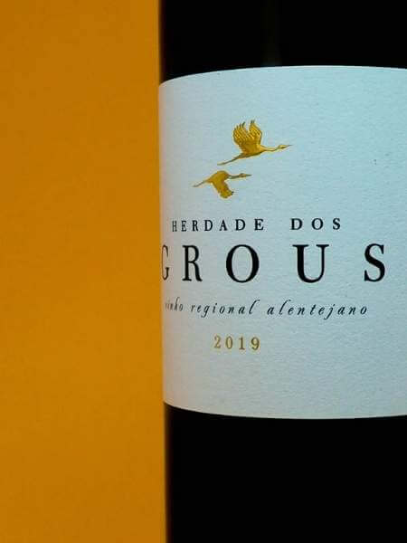 Herdade Dos Grous 2019 Red Wine Front Label Details