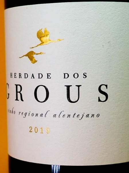 Herdade Dos Grous 2019 Red Wine Front Label Details