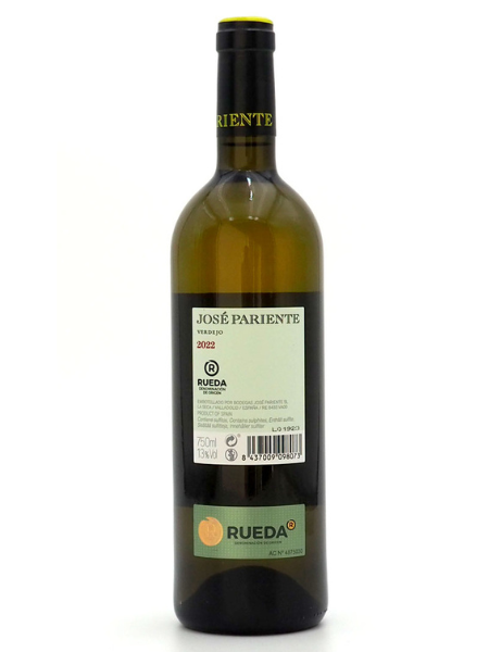 Jose Pariente Verdejo 2022 White Wine Details Back Label