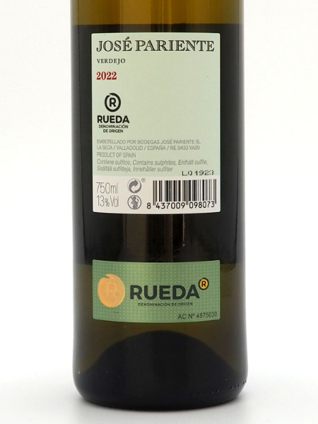 Jose Pariente Verdejo 2022 White Wine Front Label
