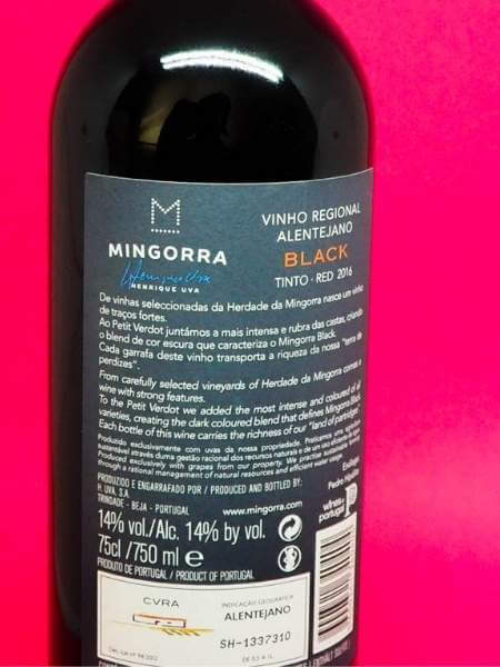 Mingorra Black Alentejo Regional 2016 Red Wine