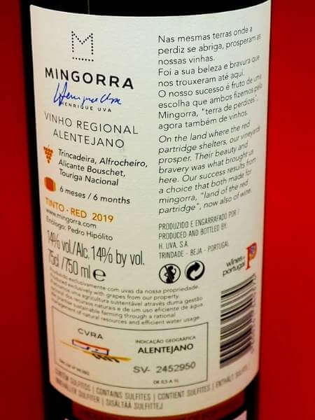Back White Label with Description of the Bottle