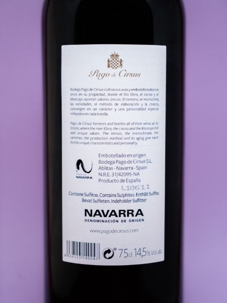 Back White Label Details with Description of the Bottle
