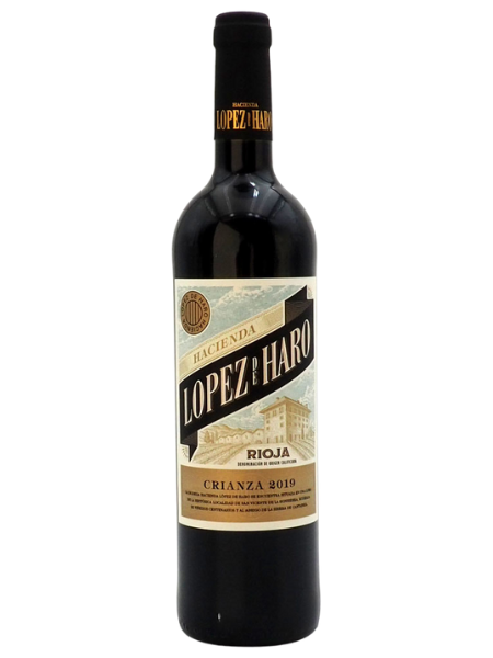 Bottle of Hacienda Lopez de Haro Crianza 2019 Red Wine