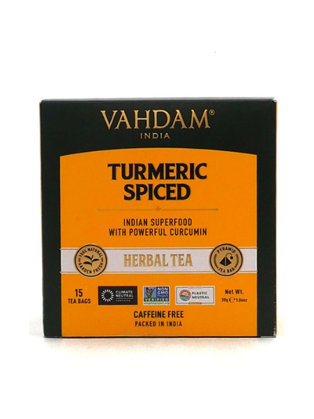Vahdam Turmeric Spiced Herbal Tea Tisane from India