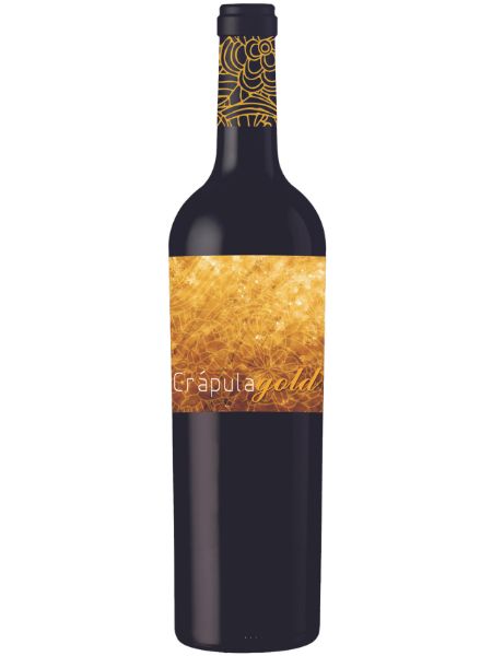 Wine bottle Crapula Gold, from DOP Jumilla, with a golden label