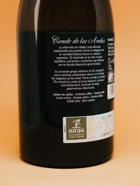 Back Label Conde de los Andes Blanco Rioja 2016 