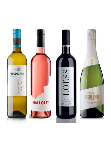 A pack of wines of each type from Spain